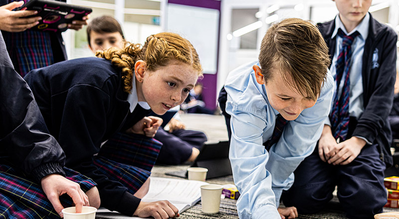 Students learning in groups at St Madeleine's Catholic Primary School Kenthurst