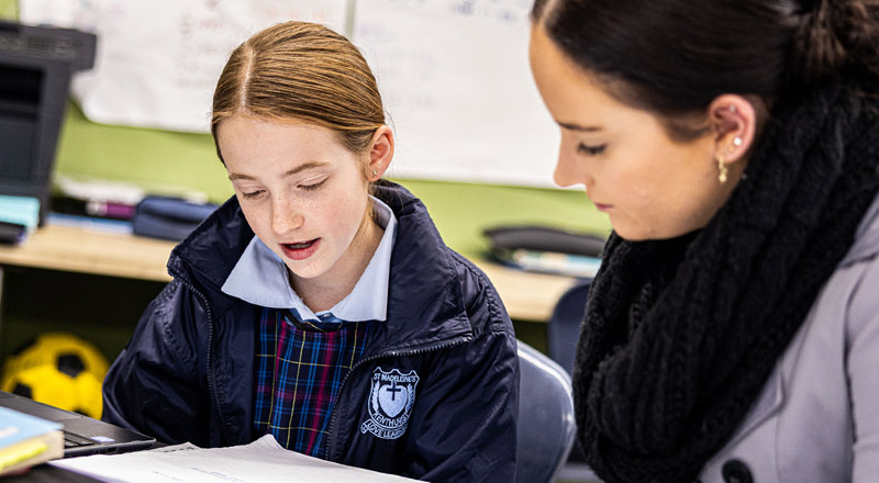 Dedicated teacher and student from St Madeleine's Catholic Primary School Kenthurst