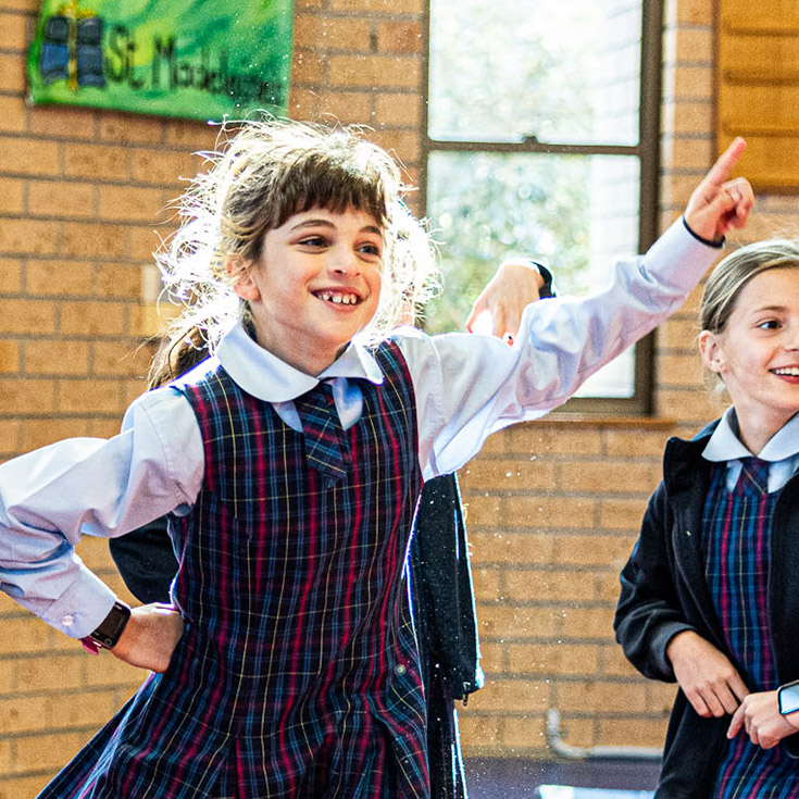 Student dancing at St Madeleine's Catholic Primary School Kenthurst